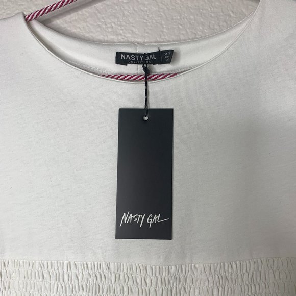 NWT Nasty Gal Plus Size Shirred Waist Mini Dress - Picture 6 of 10